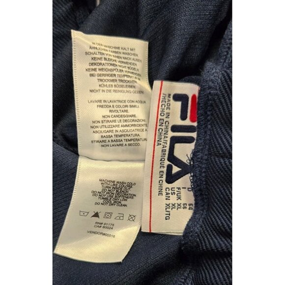 FILA Vintage Snap Track Pants – Navy & Red Striped Retro Athletic Style - Picture 8 of 8